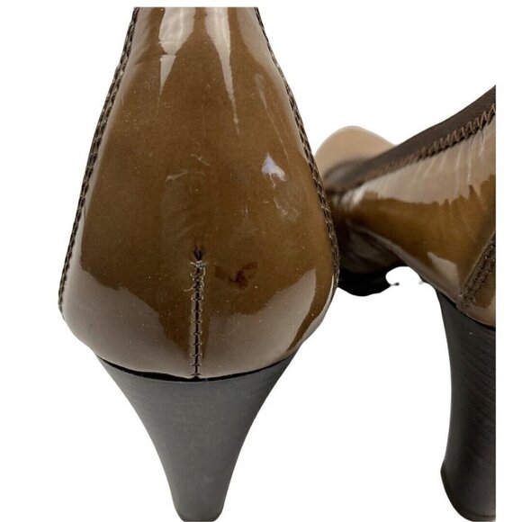 ANTHROPOLOGIE Hispanitas Women's Brown Patent  Leather Glove Shoe Heels EU 39 - Picture 2 of 12